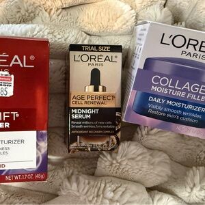 L'Oreal Paris Lot - Revitalift, collagen daily, midnight serum - New